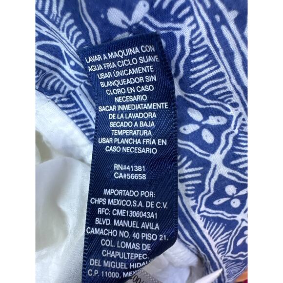 Chaps Denim Blue Boho Floral Tiered Cotton Skirt - Size 10 - Picture 8 of 9